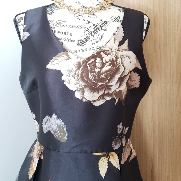 Obsession Black Floral A Line Dress**Holiday Edition** Medium - Picture 2 of 5